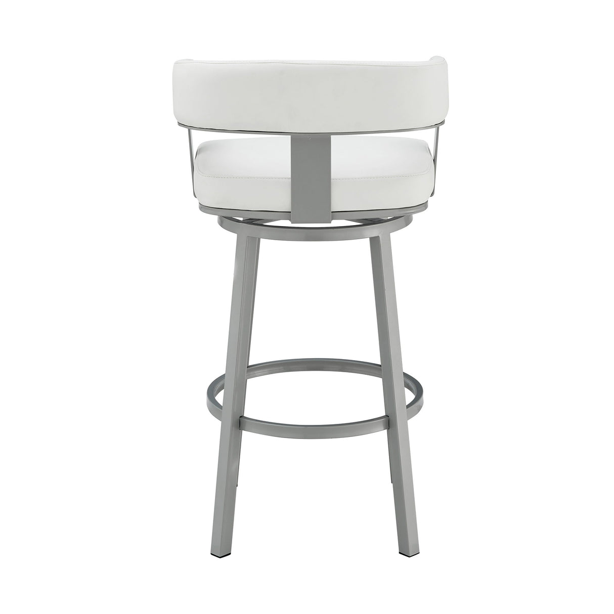 Lorin - 30" Bar Height Swivel Bar Stool - Silver / White
