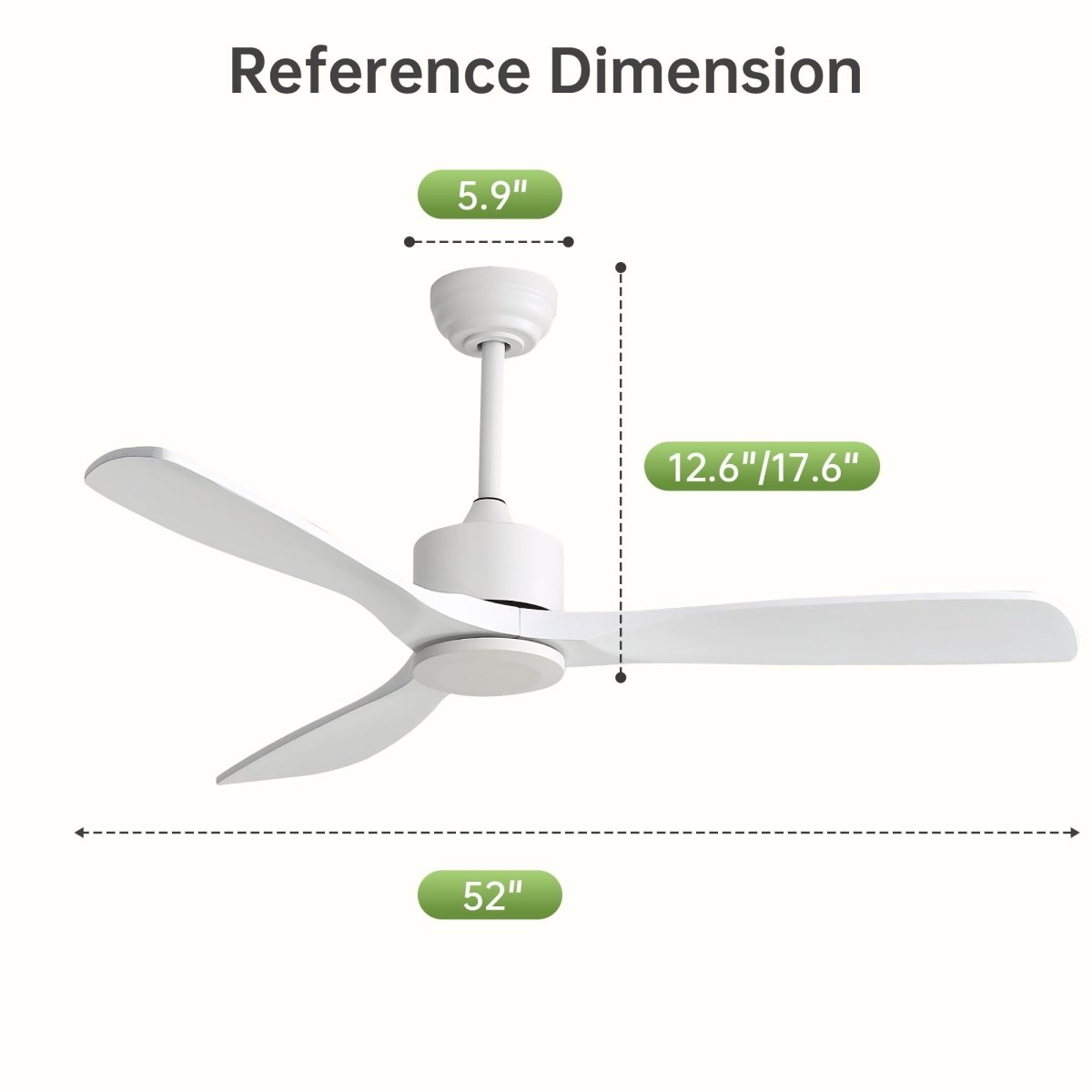 52" All Ceiling Fan With DC Reversible Motor, 3 Blades - Ceiling Fans available at Alpine Outlets in Denver