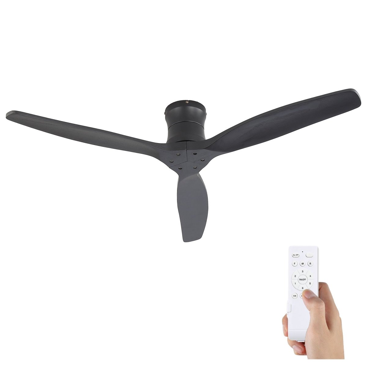 52" Ceiling Fan, No Light Flush Mount Low Profile 3 Blades With Remote Control - Ceiling Fans available at Alpine Outlets in Denver
