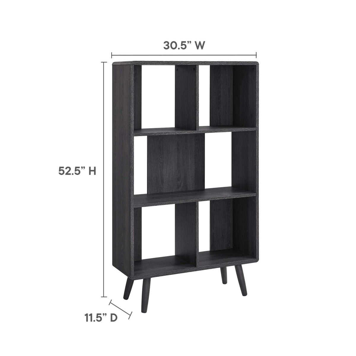 52" Wood Grain Bookcase with 5 Open Storage Shelves - Bookcases available at Alpine Outlets in Denver