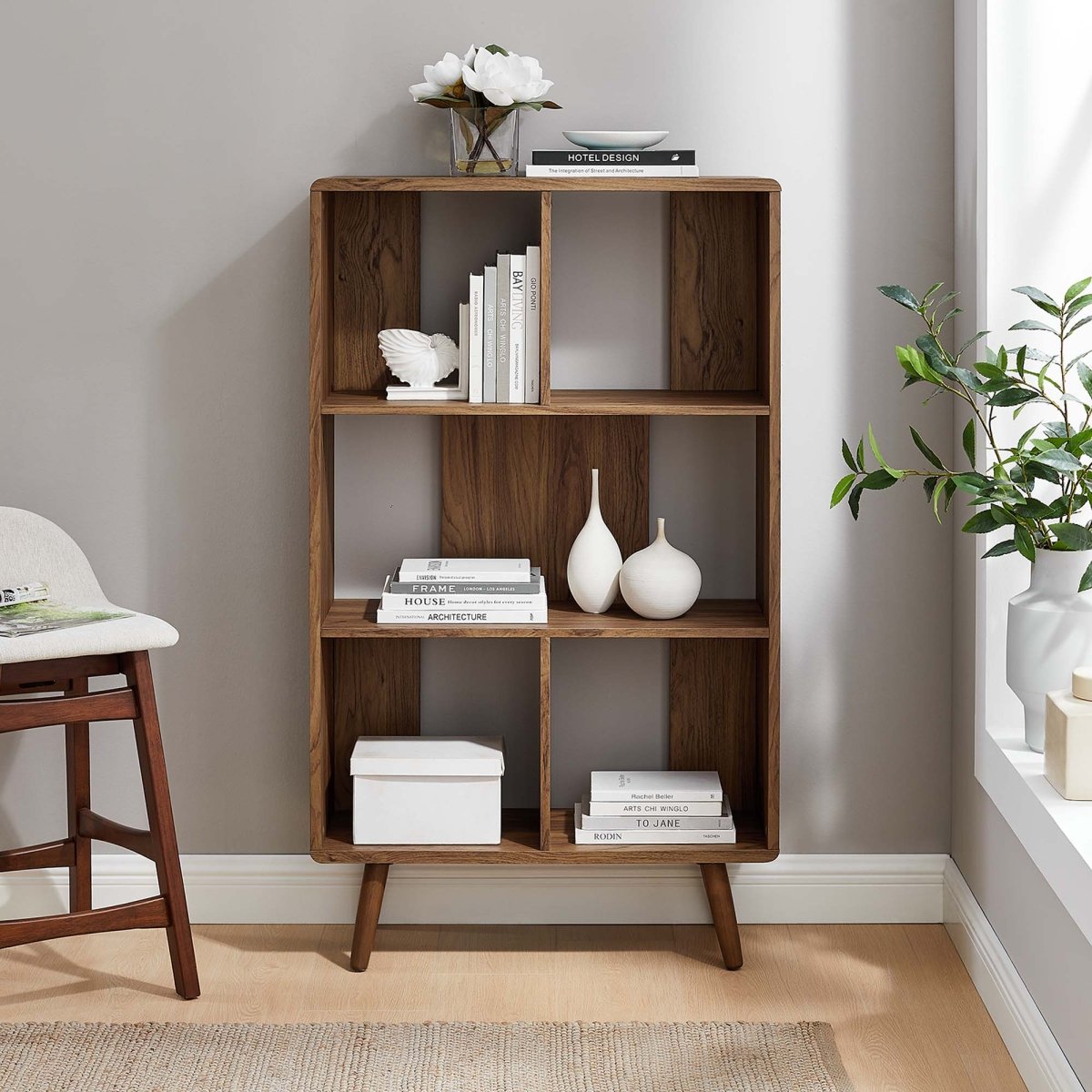 52" Wood Grain Bookcase with 5 Open Storage Shelves - Bookcases available at Alpine Outlets in Denver