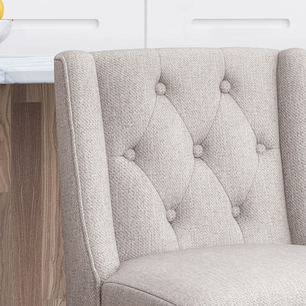 Vienna - Contemporary Fabric Tufted & Wingback Counter Stools (Set of 2)