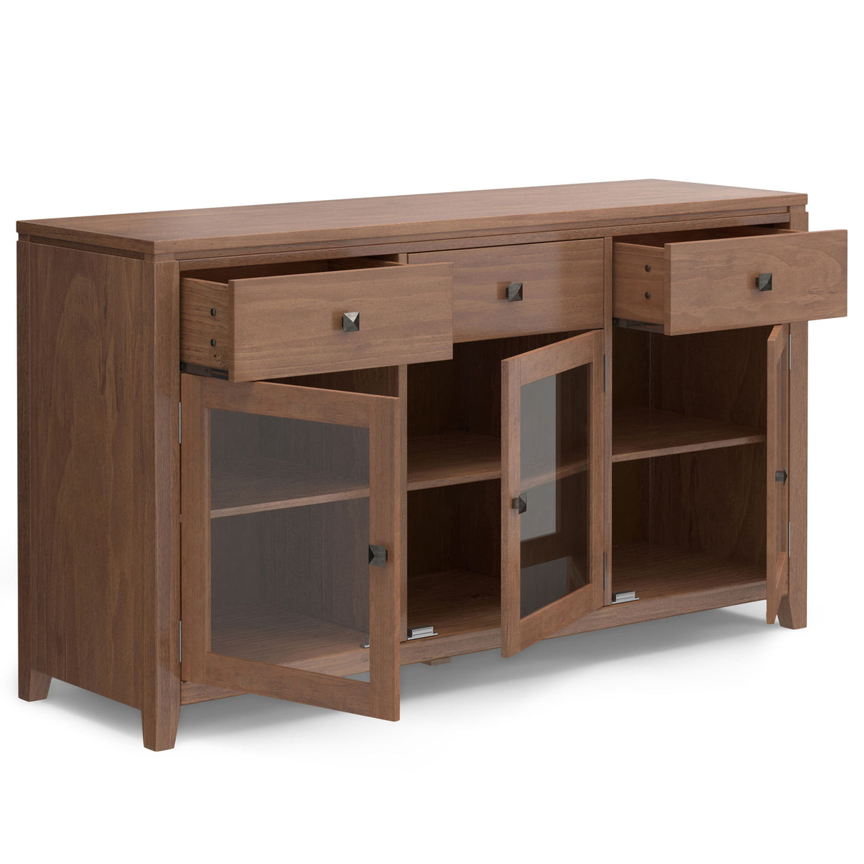 Sideboard Buffet Contemporary Solid Wood 54in x 17in x 32in