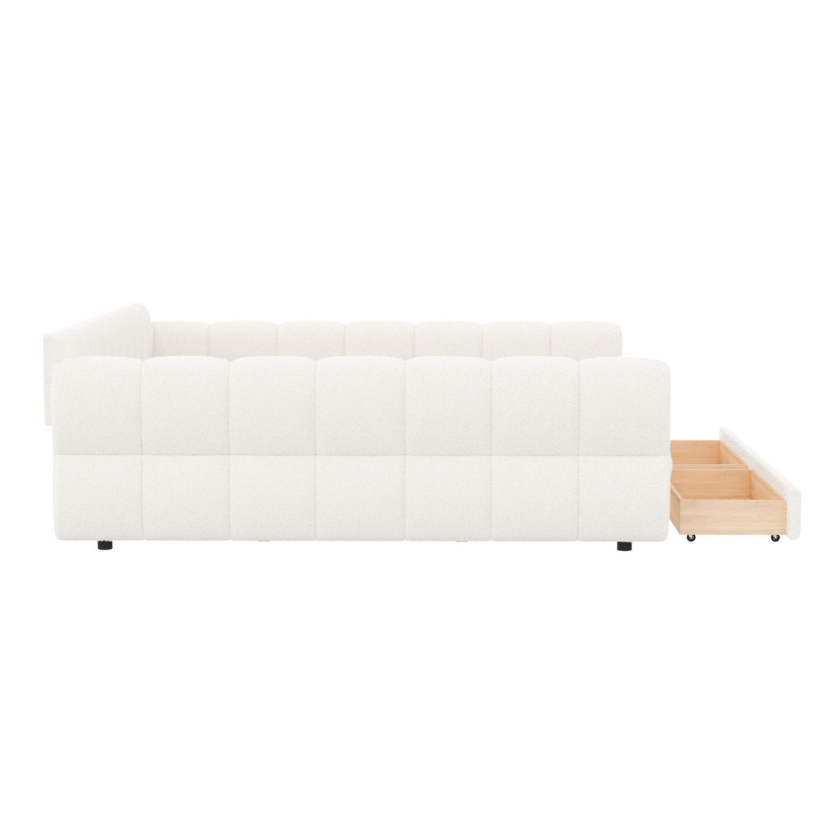 Upholstered Platform Bed With USB Charging And 2 Storage Drawers
