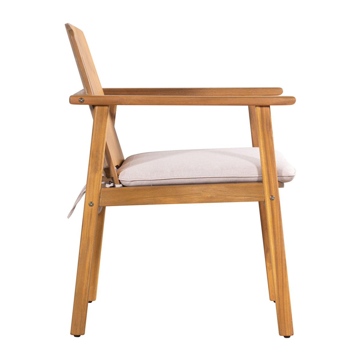 Outdoor Dining Chairs (Set of 2) - Beige / Teak