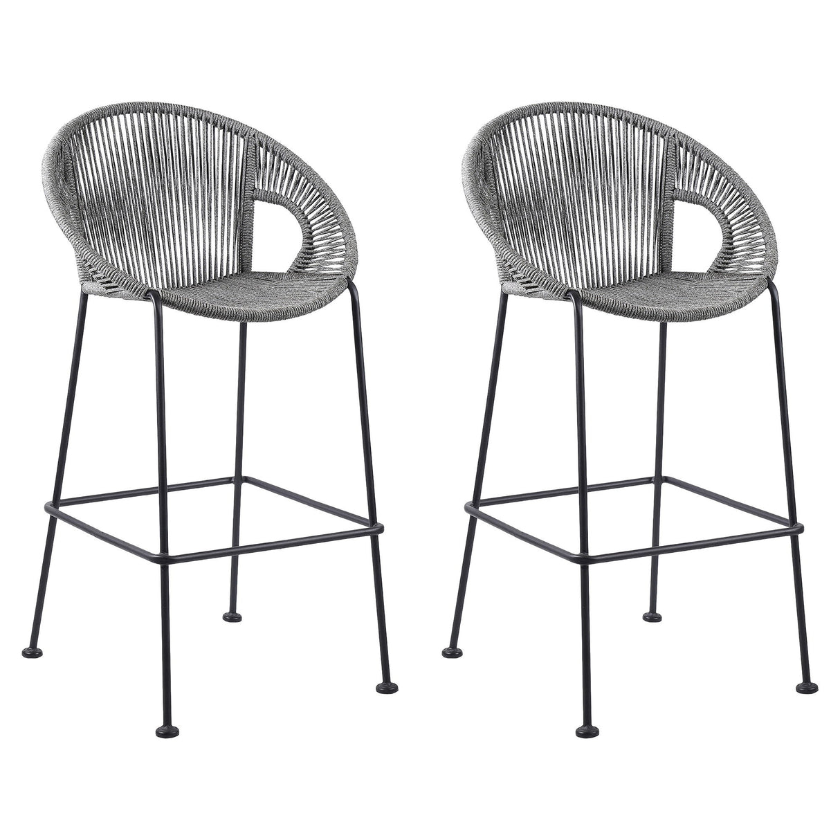 Acapulco - Indoor Outdoor Steel Bar Stool With Rope Set