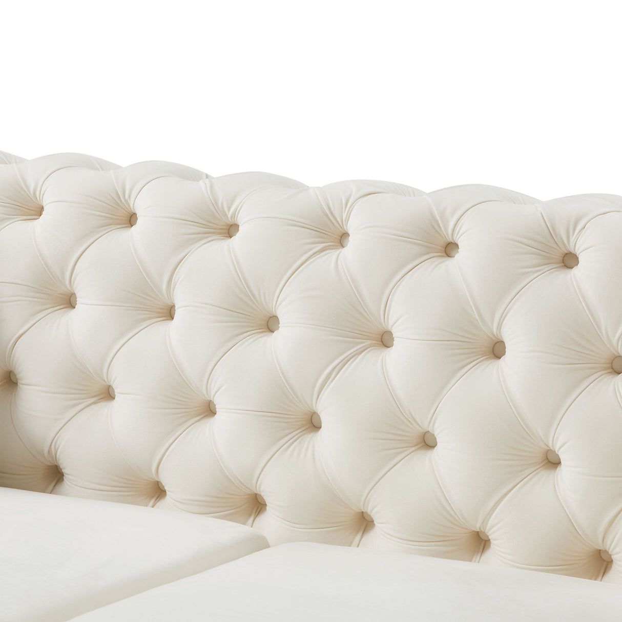 2 Seater Sofa With Button Tufted Diamond Grid & 2 Pillows For Living Room
