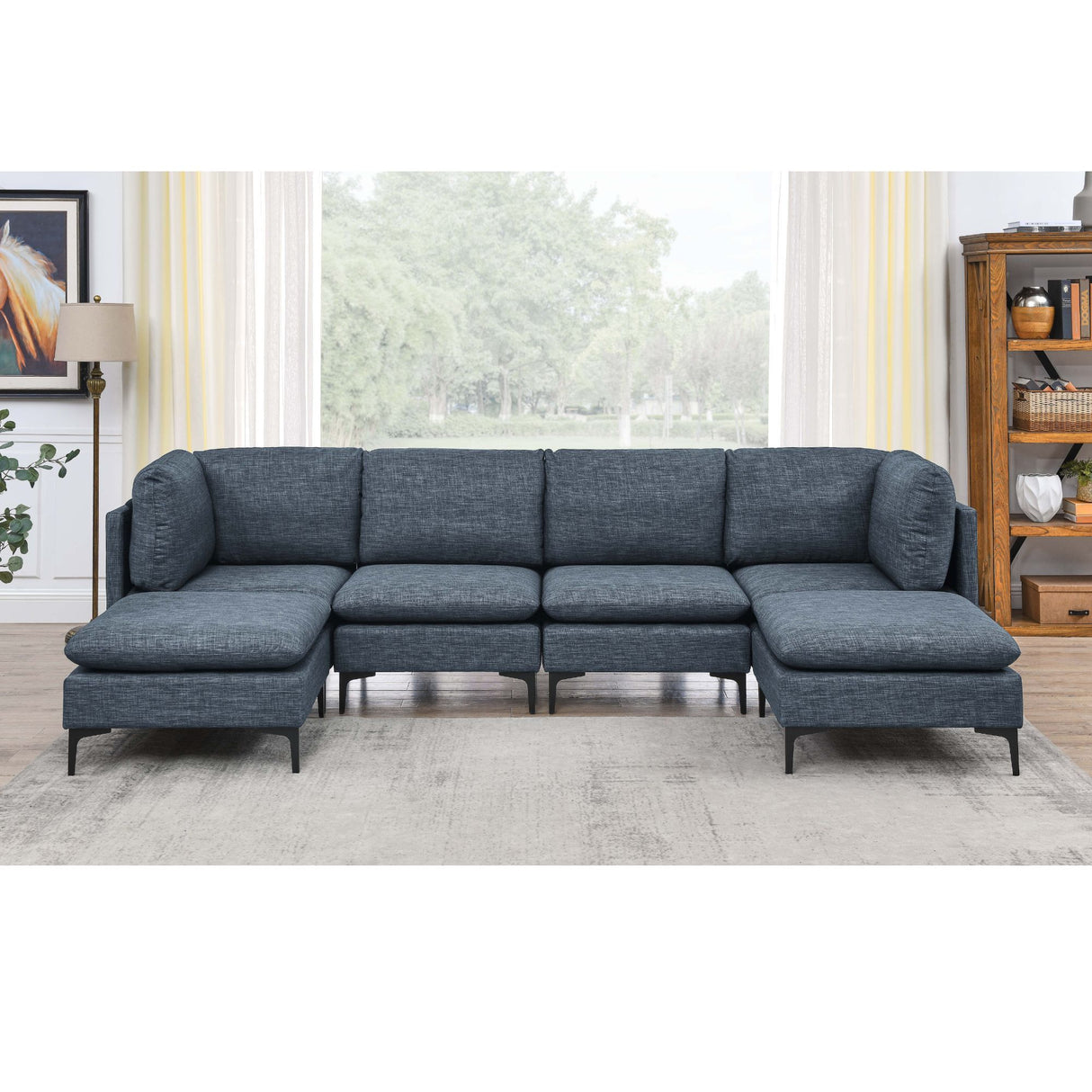 Upholstered Modular Sectional & Tall Legs
