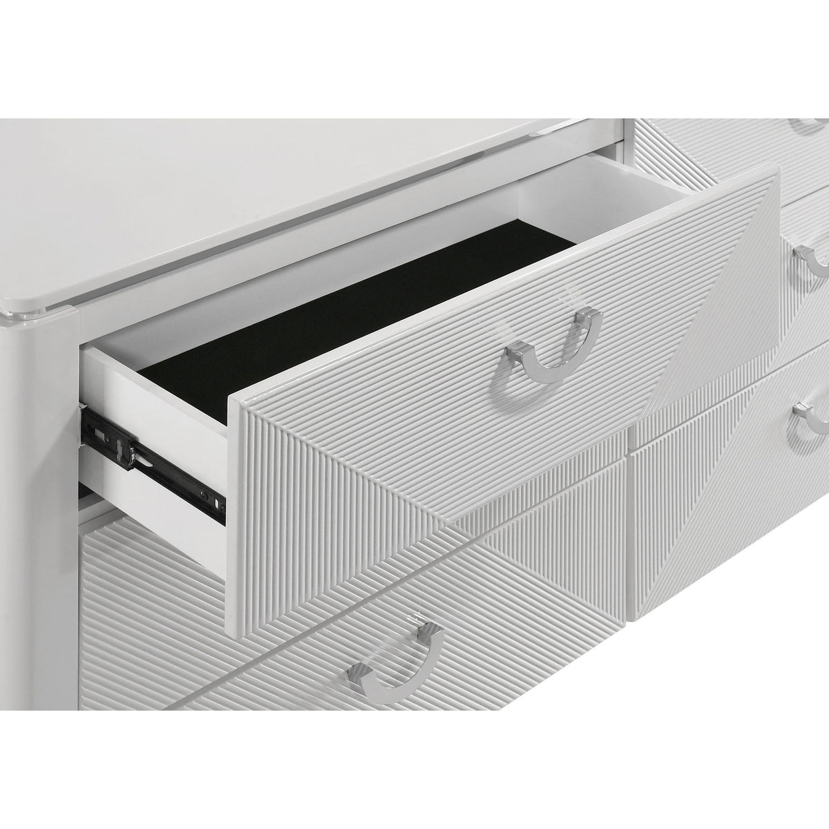 Buckley - 6 Drawer Dresser With Mirror - Gloss White