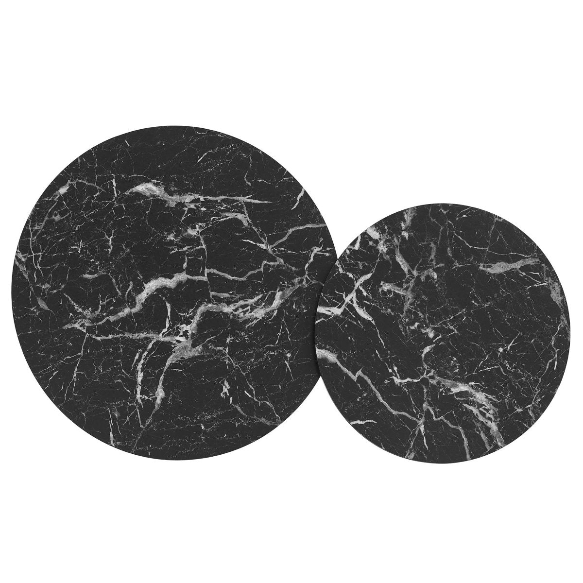 53 Inch Faux Marble Nesting Coffee Table Set in Walnut Black - Coffee Tables available at Alpine Outlets in Denver
