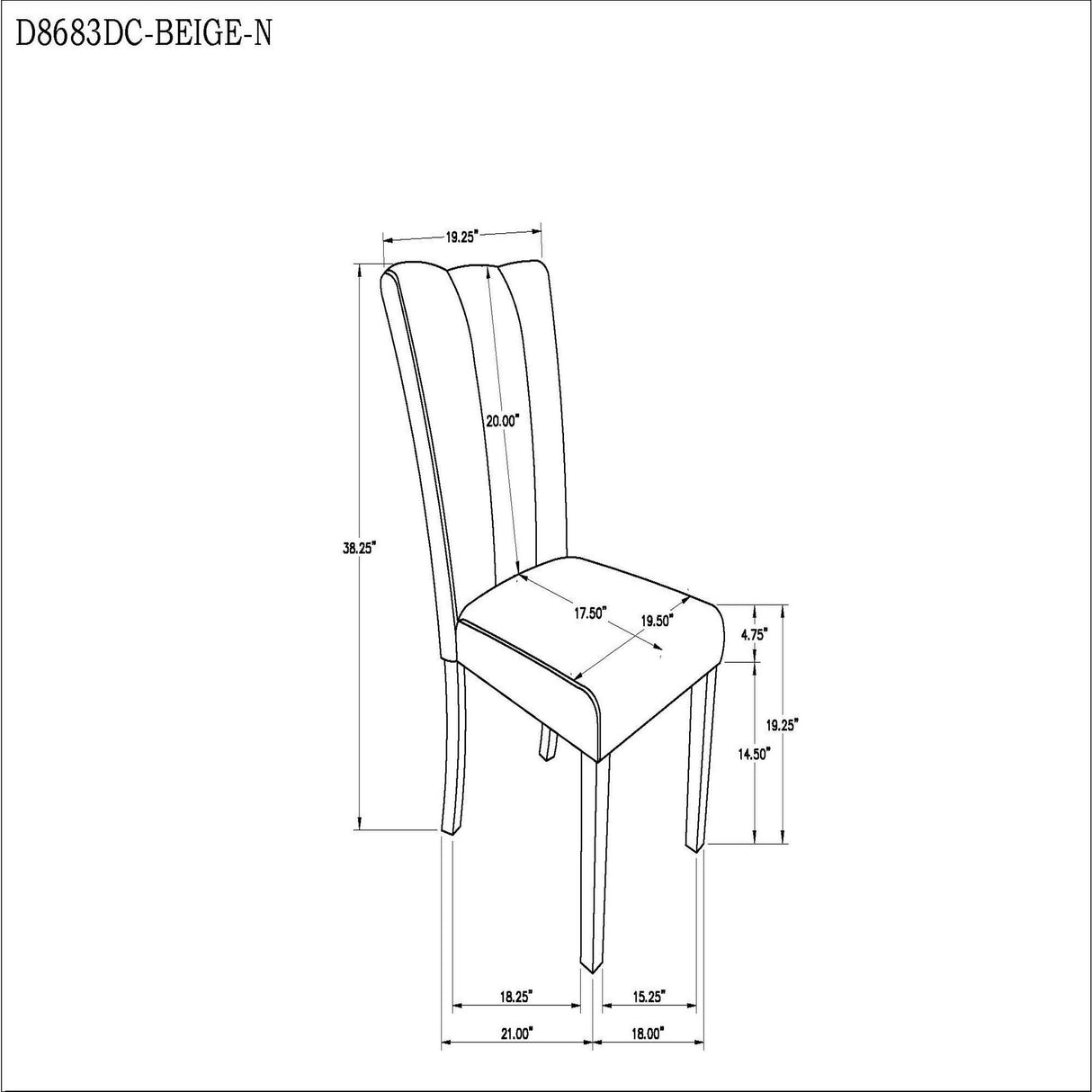Stone - Dining Chair (Set of 2) - Beige - Chair Sets - Alpine Outlets