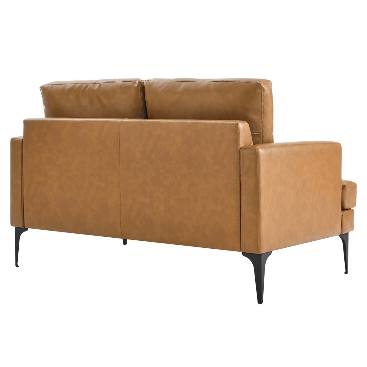 54 - Inch Evermore Vegan Leather Loveseat in Tan - Loveseats available at Alpine Outlets in Denver