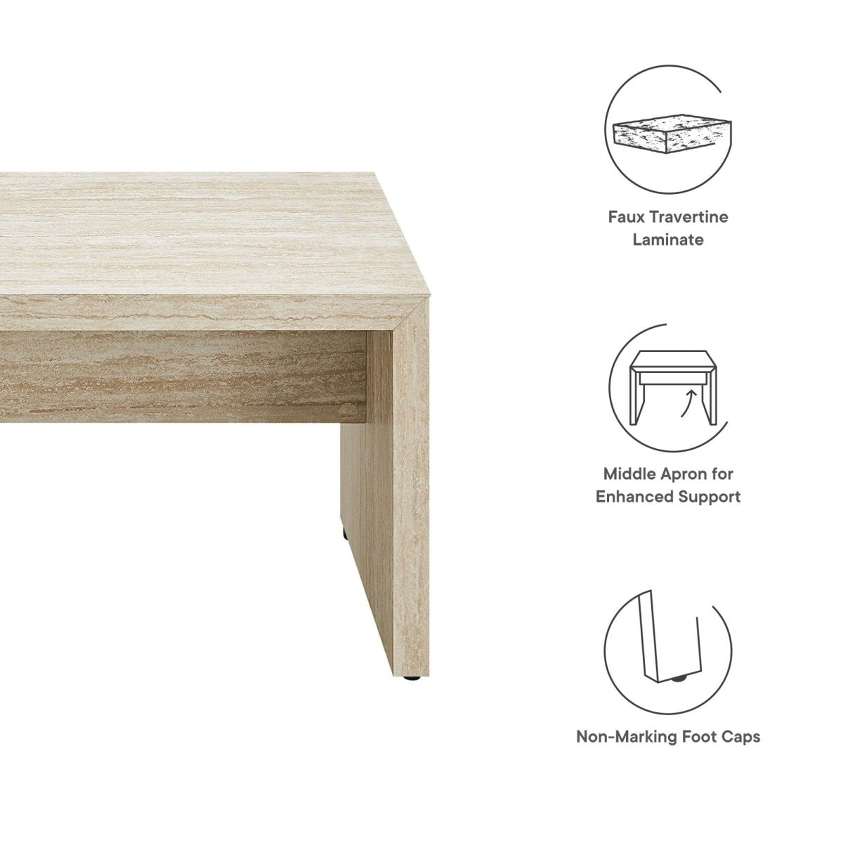54 Inch Iconic Faux Travertine Indoor Bench - Benches available at Alpine Outlets in Denver