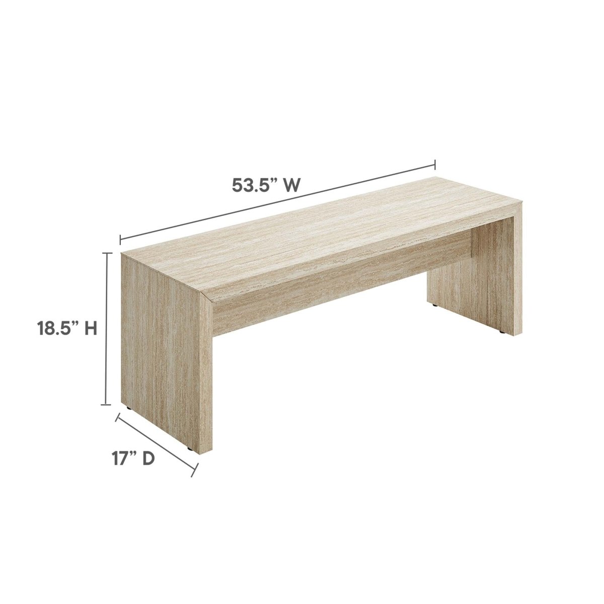 54 Inch Iconic Faux Travertine Indoor Bench - Benches available at Alpine Outlets in Denver