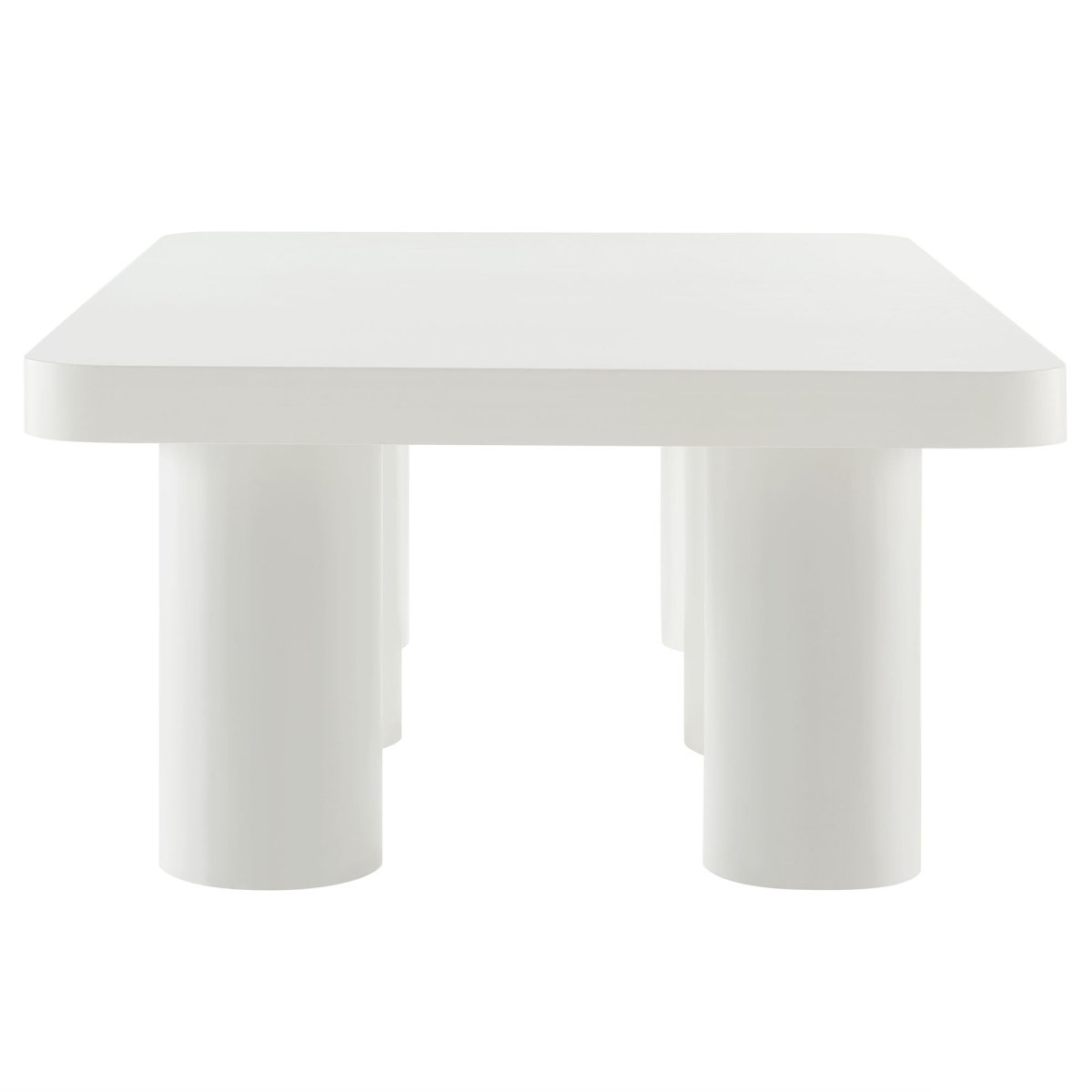 54 Inch Modern Rectangular 6 - Leg Coffee Table in White - Coffee Tables available at Alpine Outlets in Denver