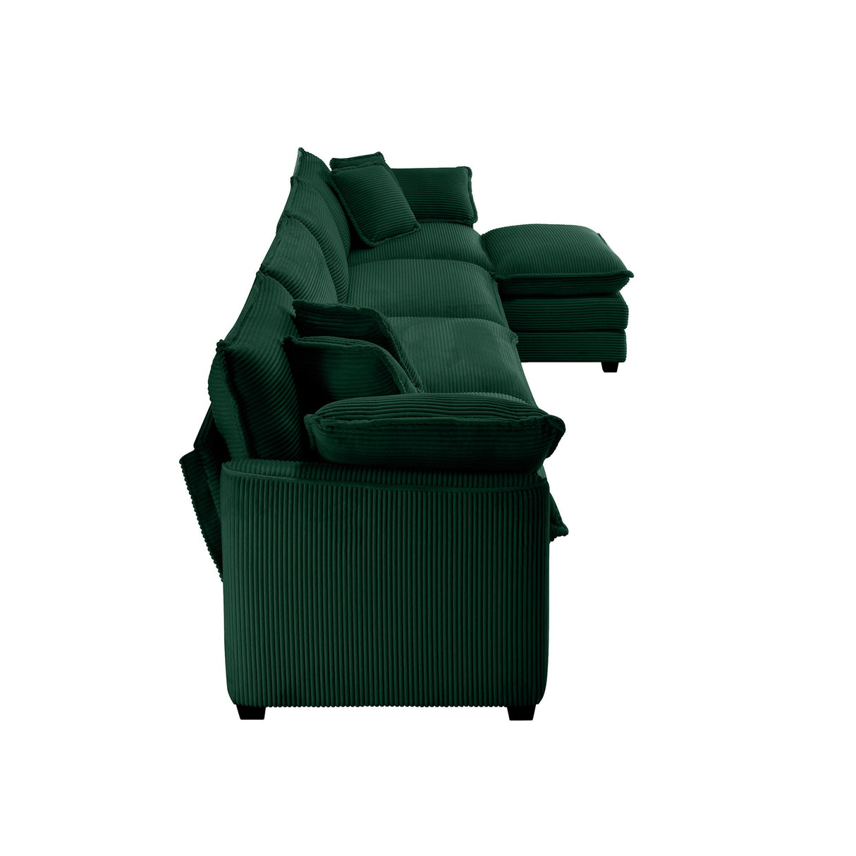Modern Oversized Modular Cushion Sofa With Ottoman, Low Back, Deep Seating Sofa Set