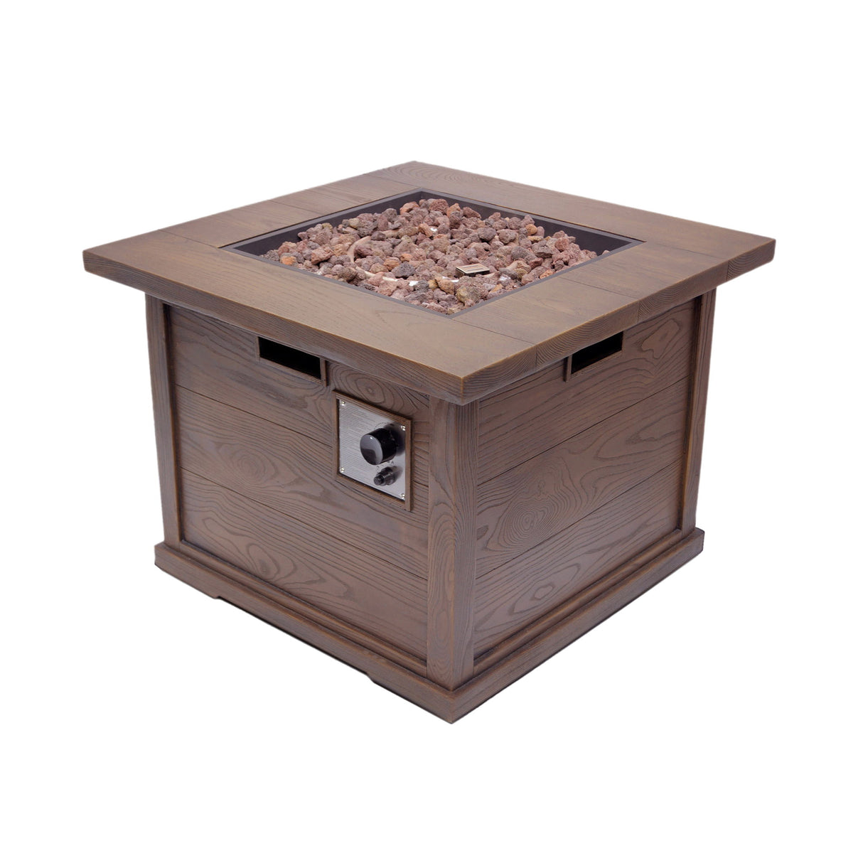 Outdoor Patio Square Gas Burning Fire Pit with Tank Inside in 40000 Btu