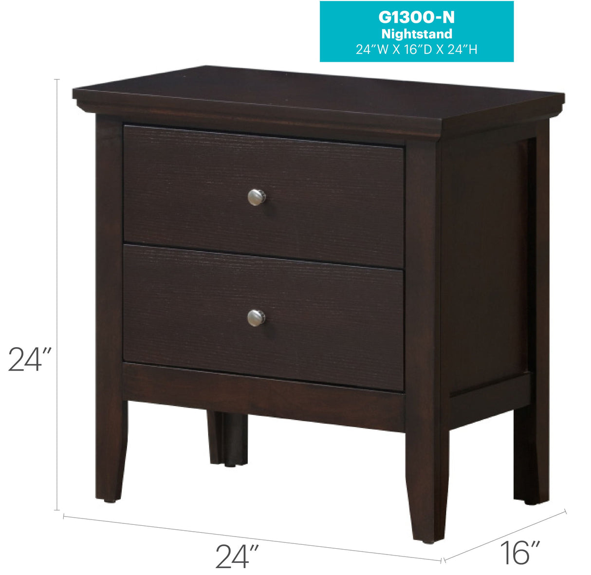 English Dovetailed Drawers Nightstand