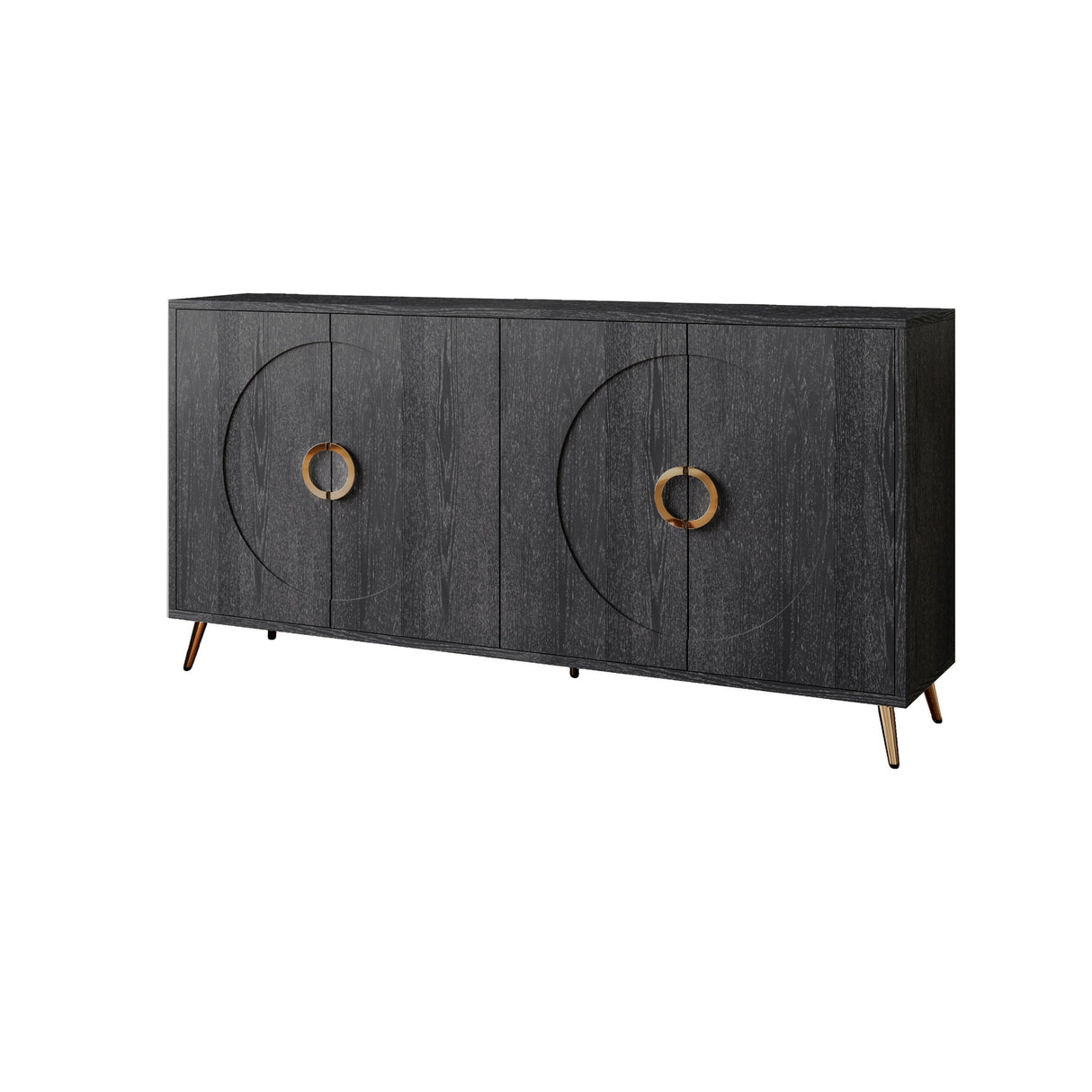 Modern Sideboard Buffet Server Cabinet Lacquered Wood Storage 60x31in