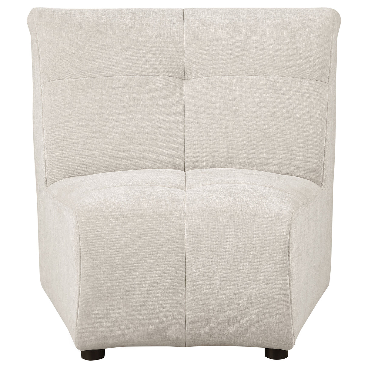Charlotte Upholstered Curved Armless Chair in Ivory