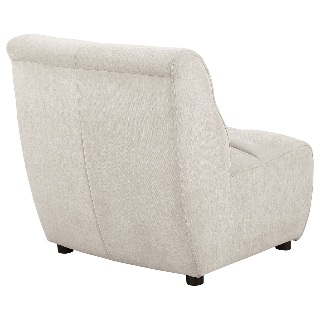 Charlotte Upholstered Curved Armless Chair in Ivory