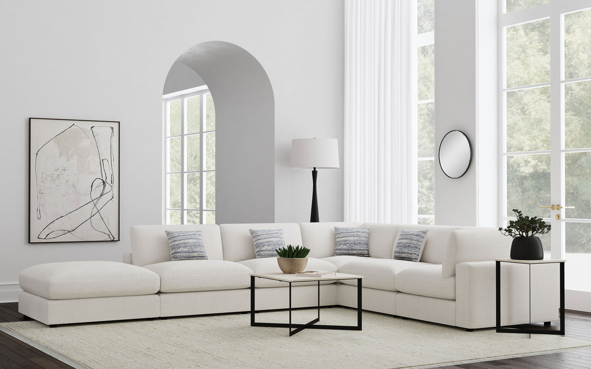 Serene 6-Piece Upholstered Modular Sectional Sofa, Beige
