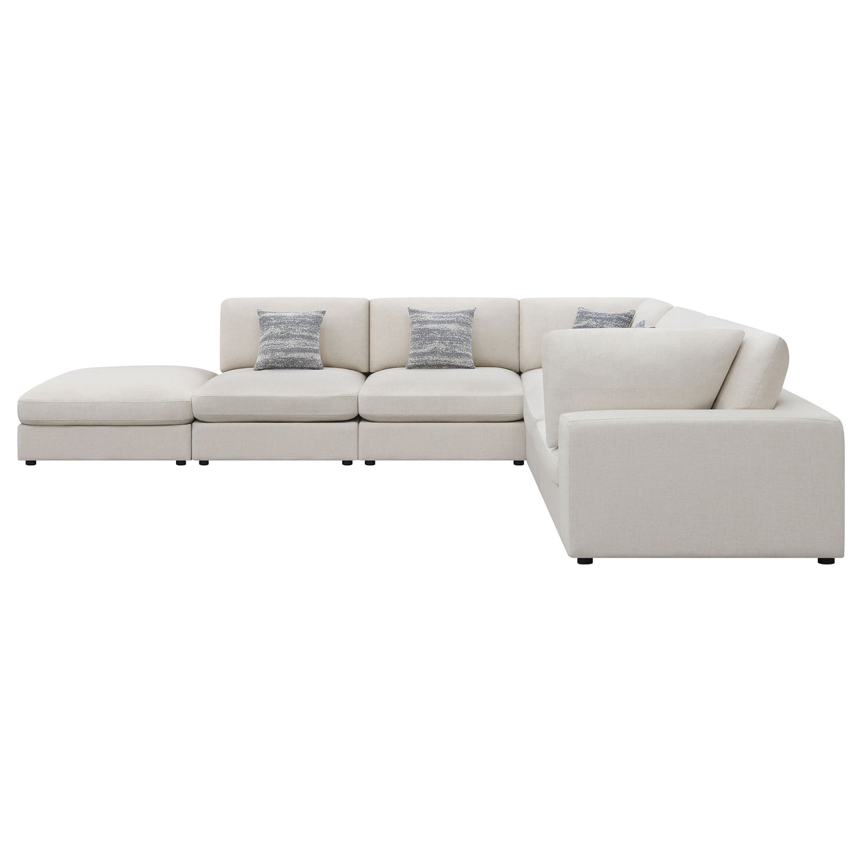 Serene 6-Piece Upholstered Modular Sectional Sofa, Beige