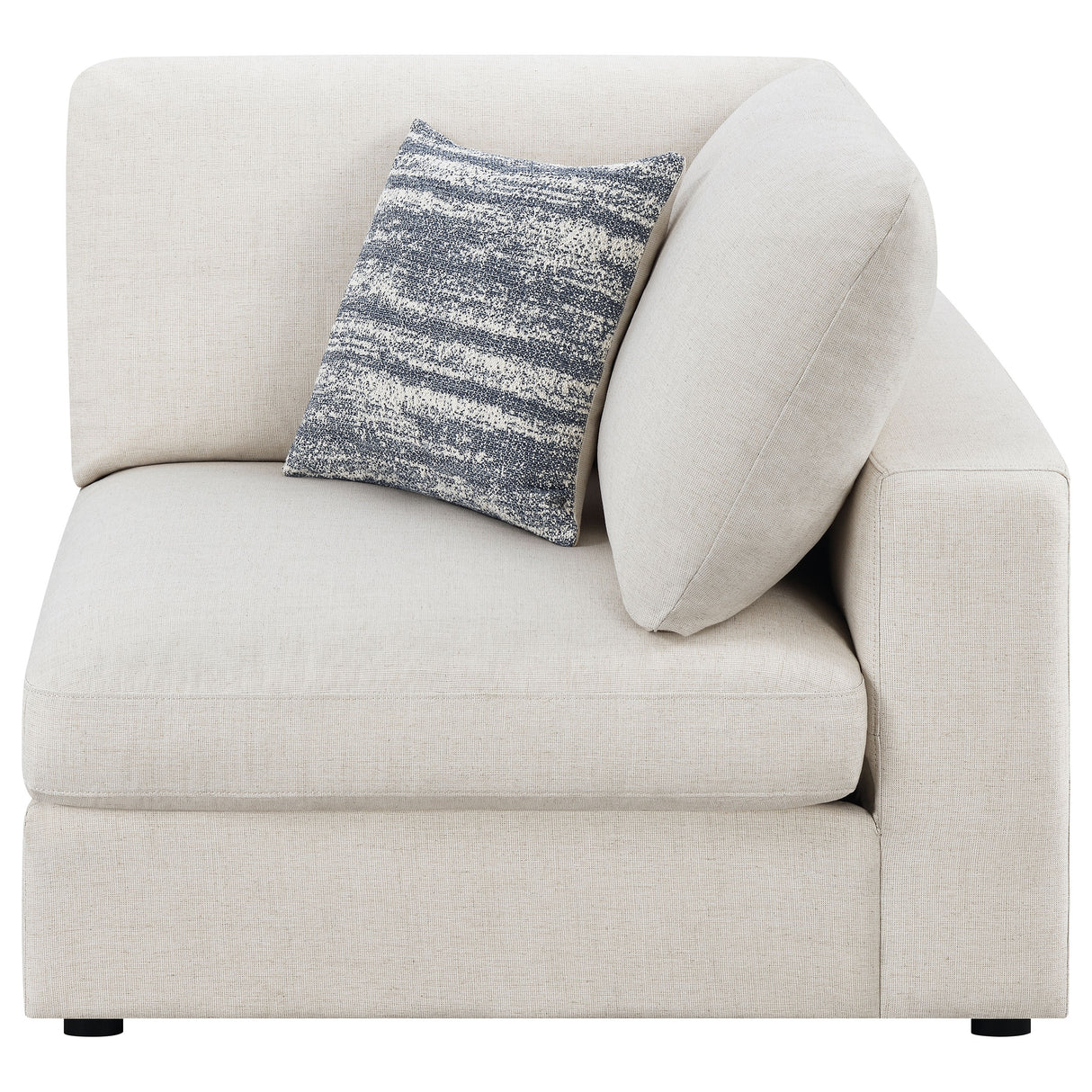 Serene Upholstered Corner Chair in Beige Linen-Blend