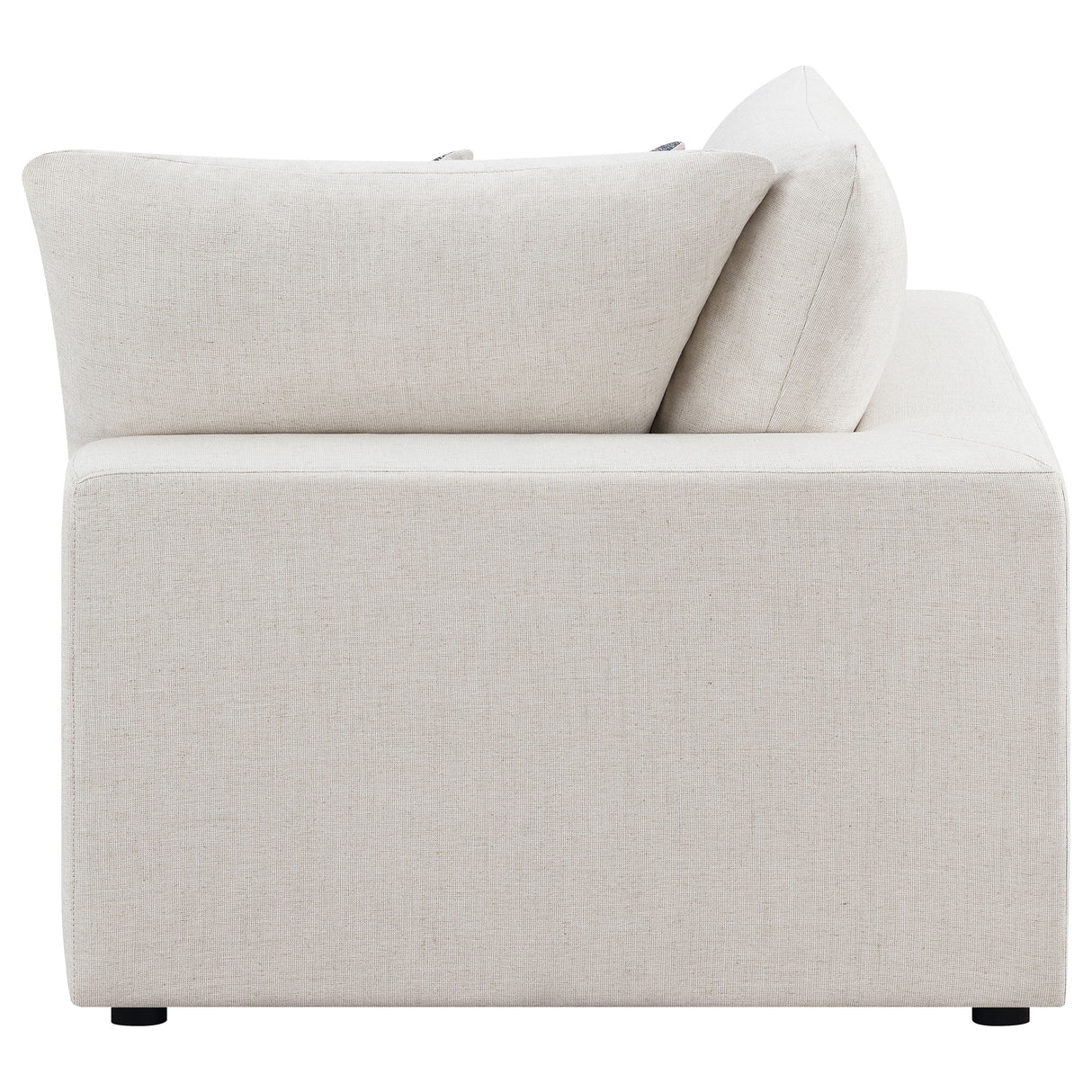 Serene Upholstered Corner Chair in Beige Linen-Blend