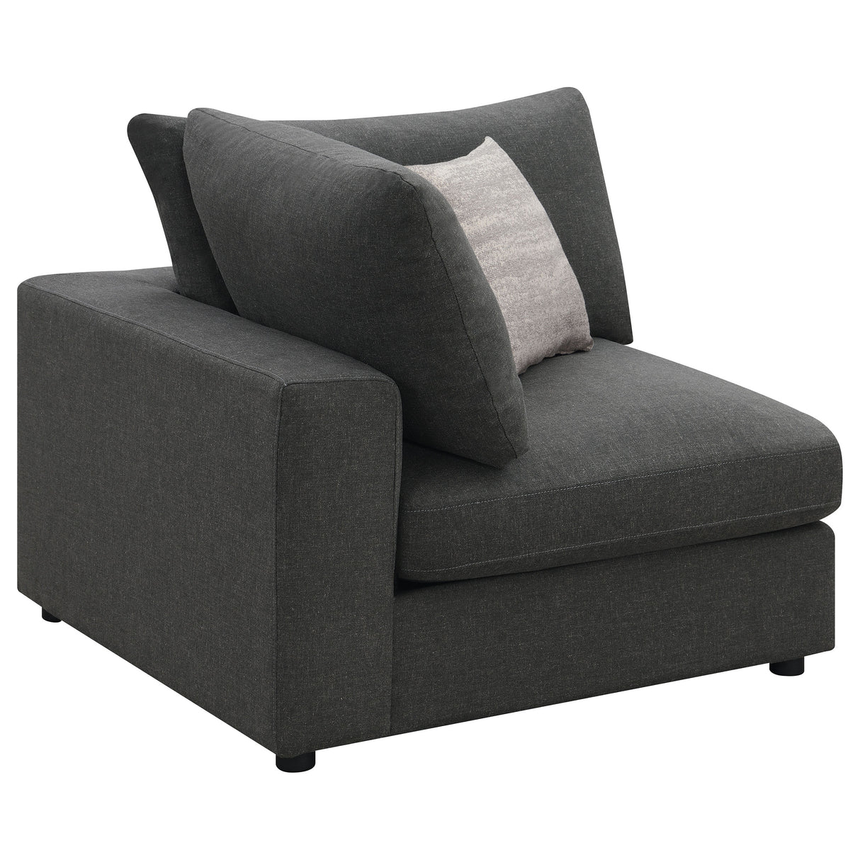 Serene Upholstered Corner Chair - Charcoal