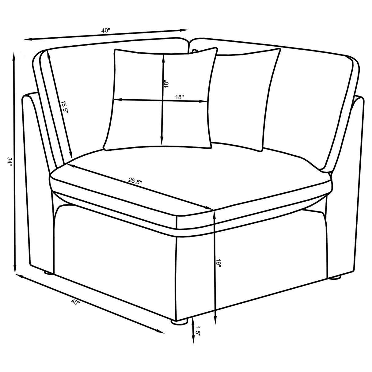 Hobson Upholstered Corner Chair in Ivory