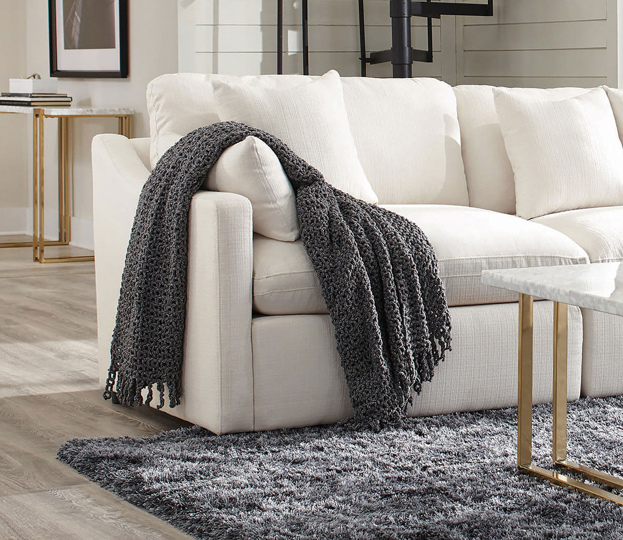 Hobson Upholstered LAF Chair in Ivory