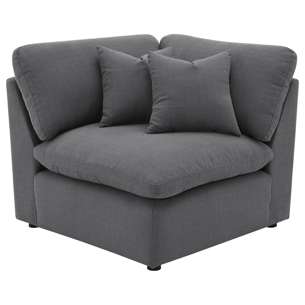 Hobson 6-Piece Upholstered Modular Sectional Sofa Charcoal