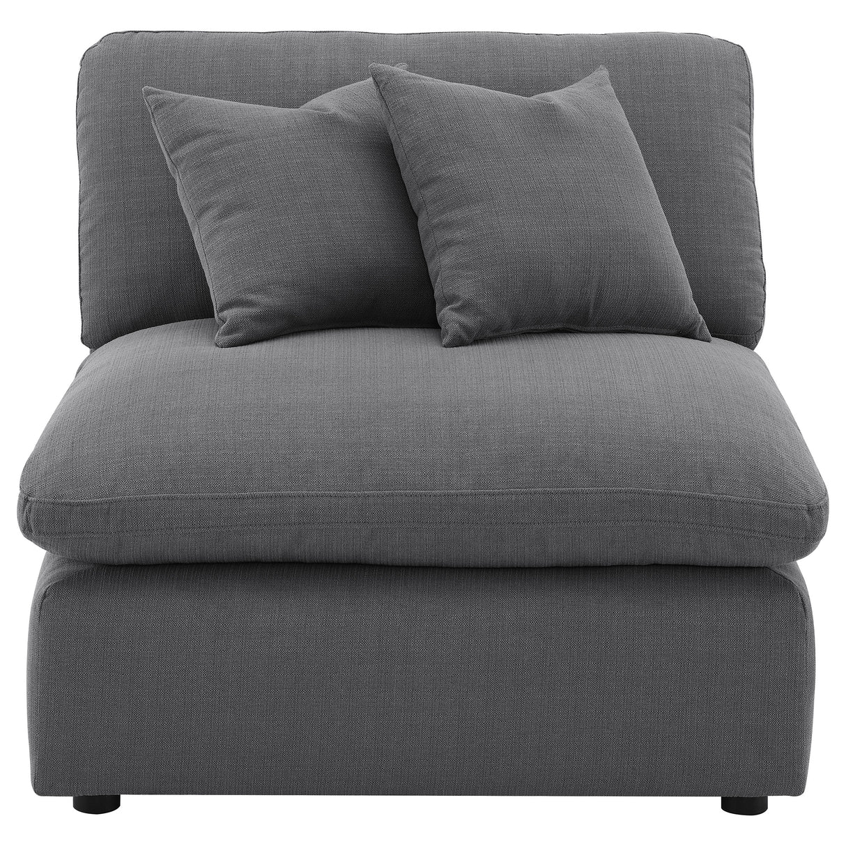 Hobson Upholstered Armless Chair in Charcoal