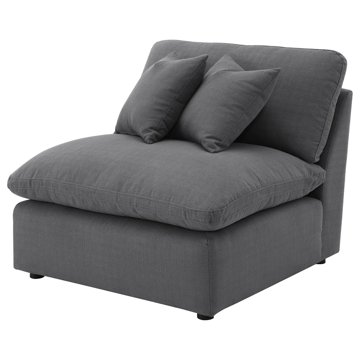 Hobson Upholstered Armless Chair in Charcoal