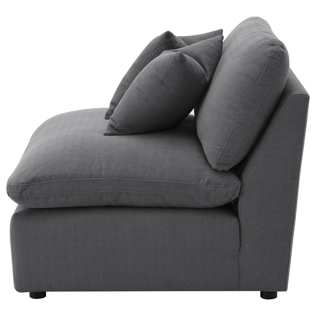 Hobson Upholstered Armless Chair in Charcoal