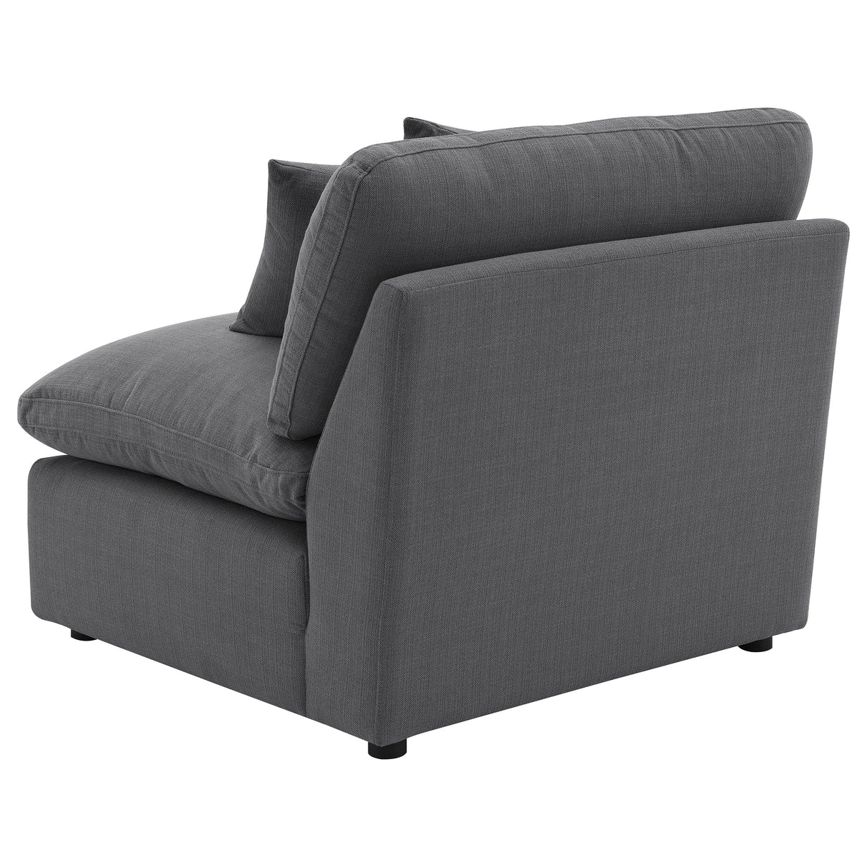 Hobson Upholstered Armless Chair in Charcoal
