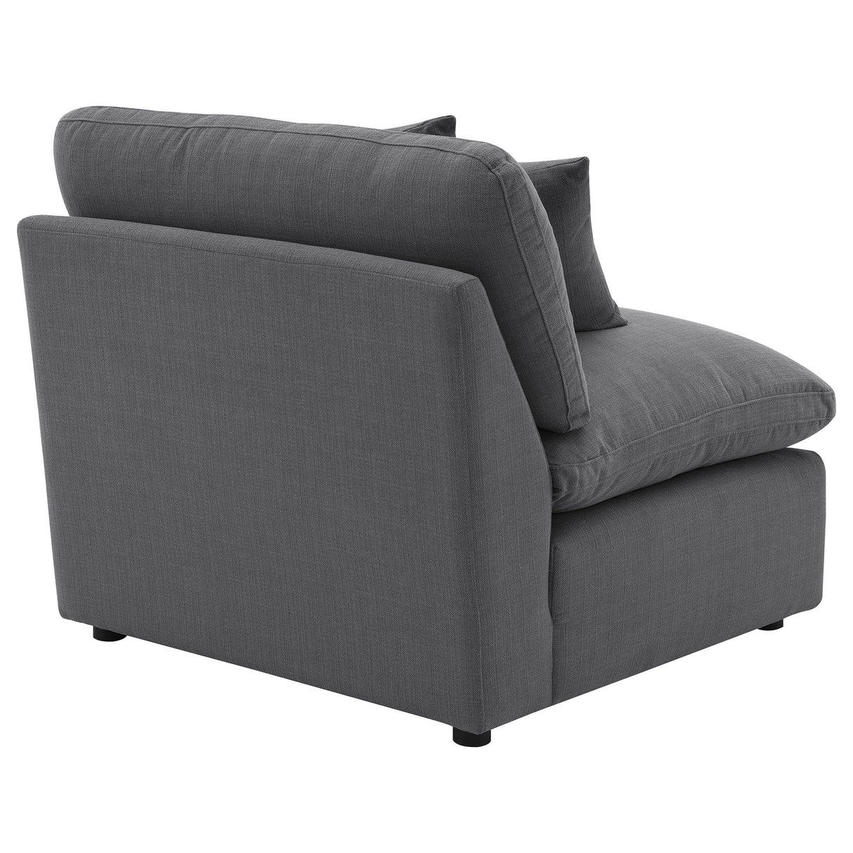 Hobson Upholstered Armless Chair in Charcoal