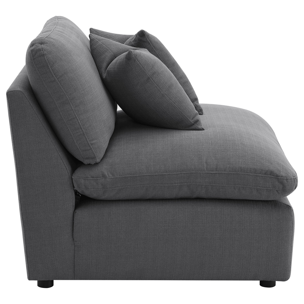 Hobson Upholstered Armless Chair in Charcoal