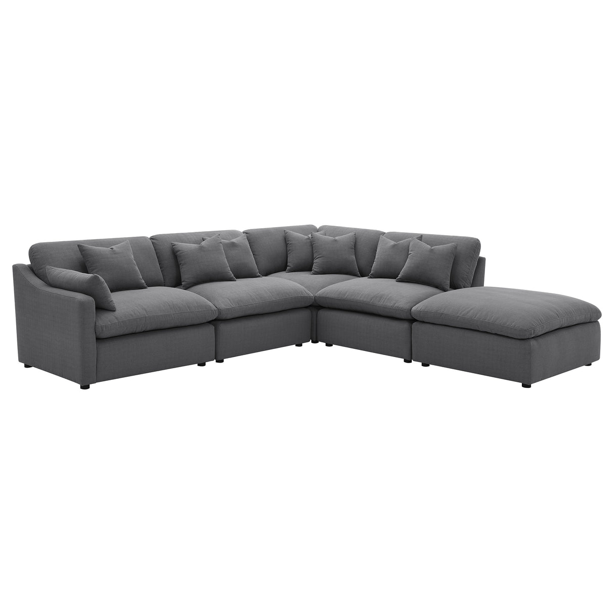 Hobson Upholstered Armless Chair in Charcoal