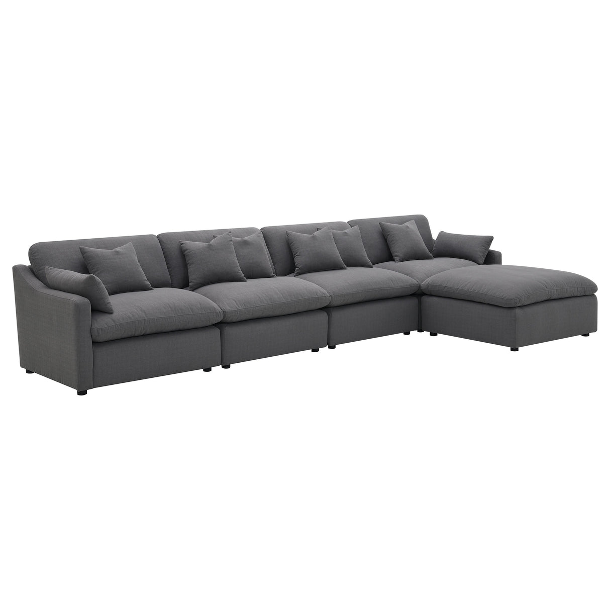 Hobson Upholstered Armless Chair in Charcoal