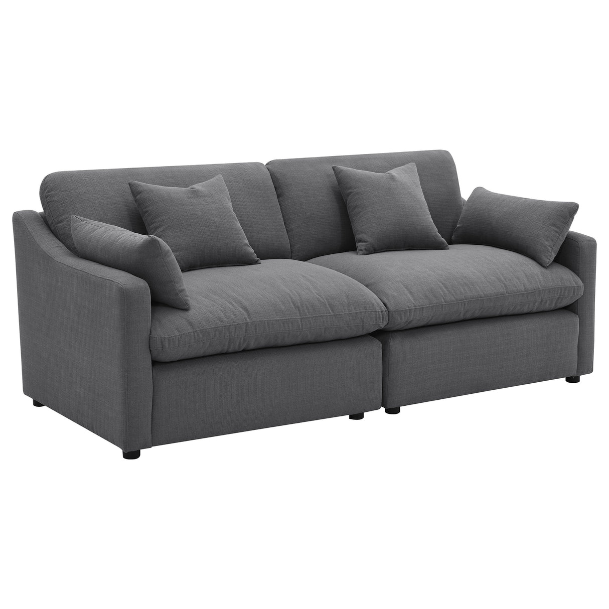 Hobson Upholstered Armless Chair in Charcoal