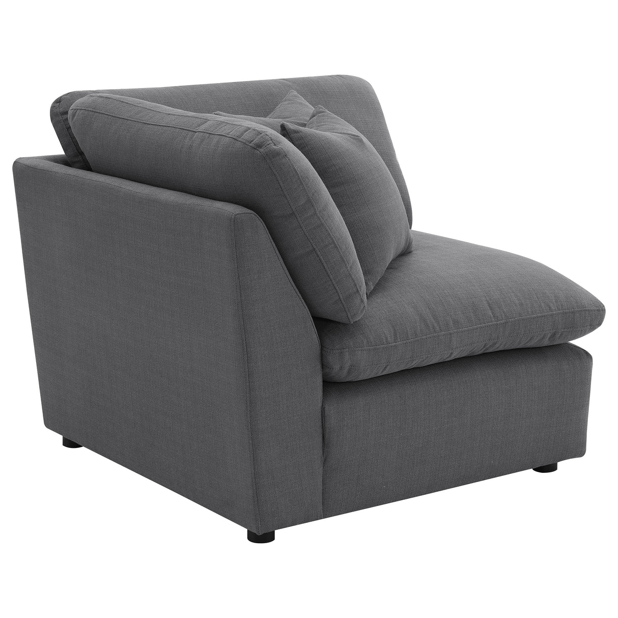 Hobson Upholstered Corner Chair in Charcoal