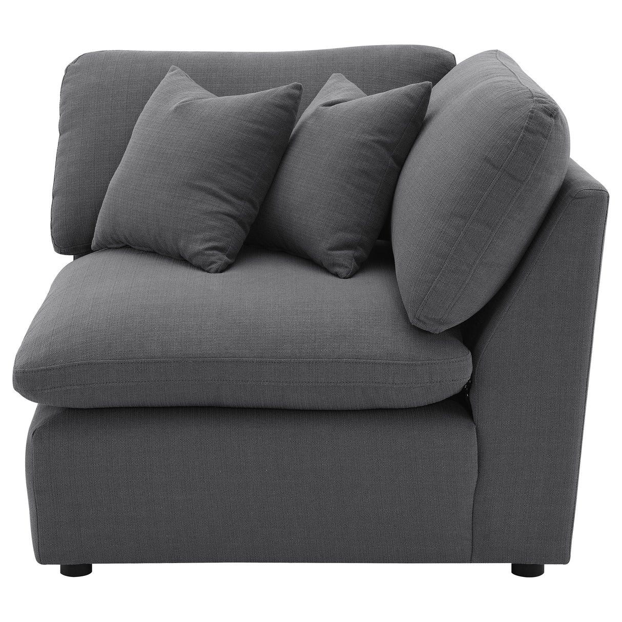 Hobson Upholstered Corner Chair in Charcoal
