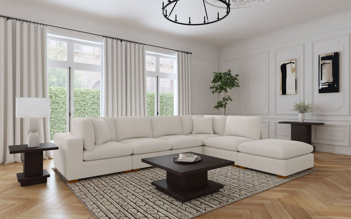 Lakeview Upholstered Armless Chair in Ivory