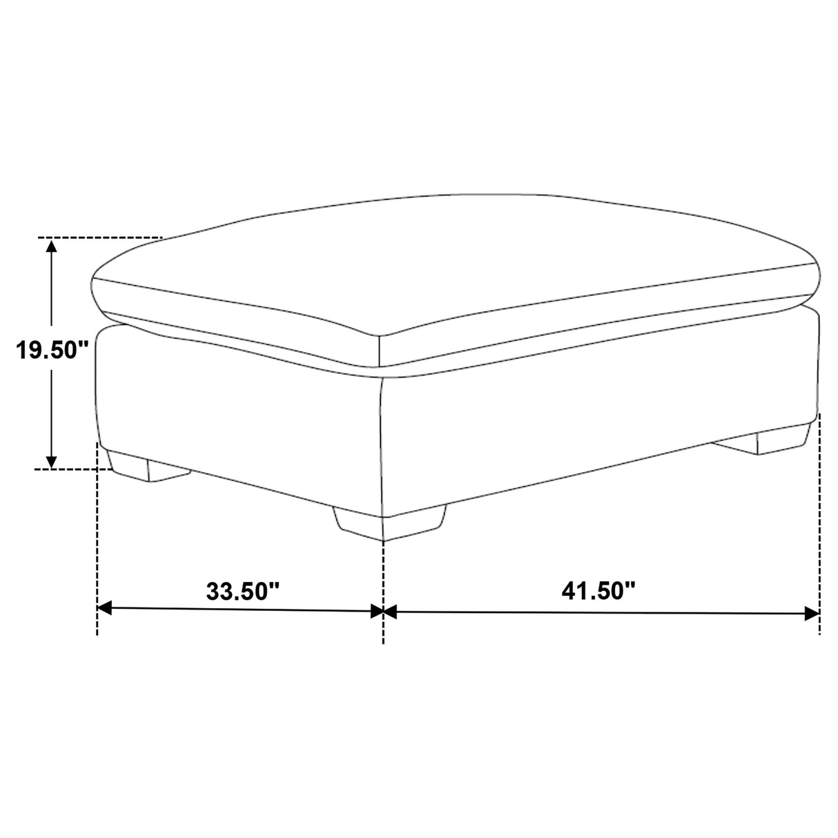 Lakeview Rectangular Upholstered Ottoman in Ivory