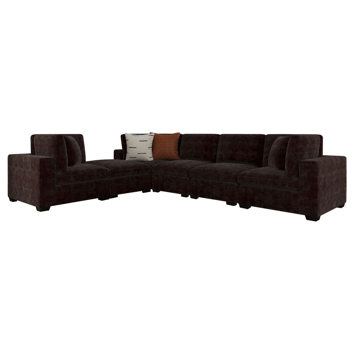 Lakeview 6-Piece Upholstered Modular Sectional in Chocolate