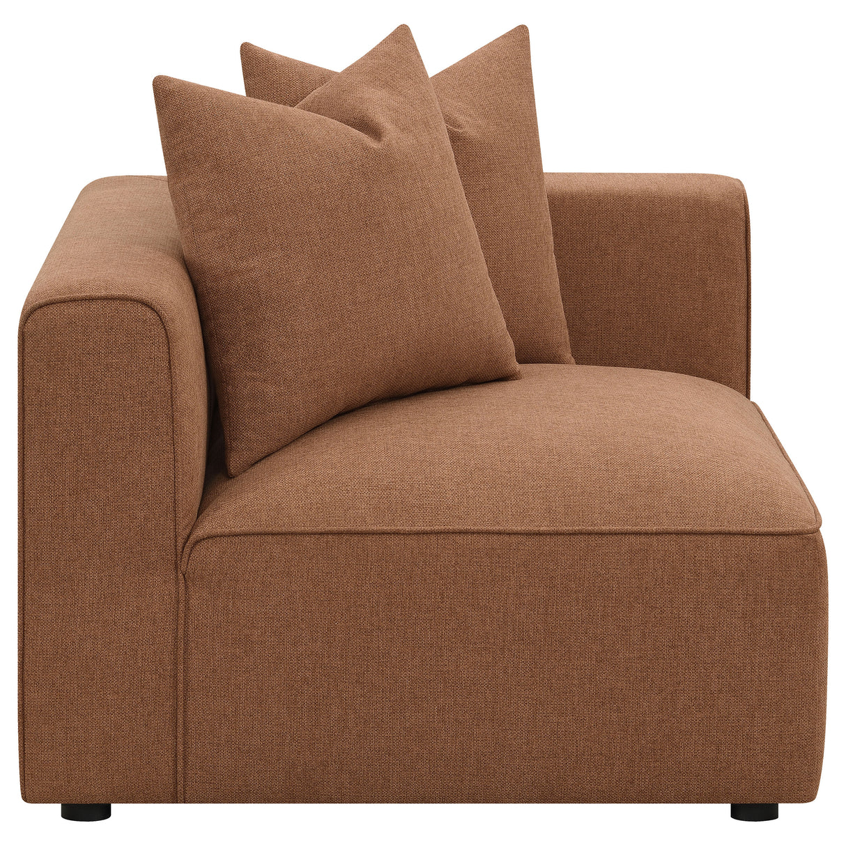 Jennifer Upholstered Corner Chair in Terracotta