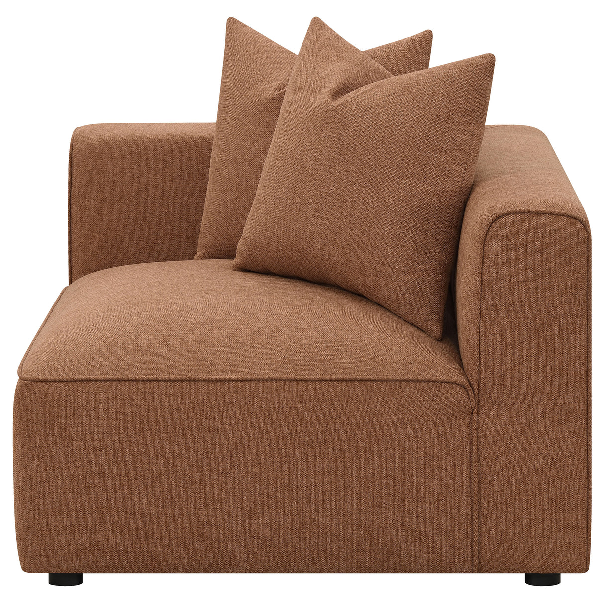 Jennifer Upholstered Corner Chair in Terracotta