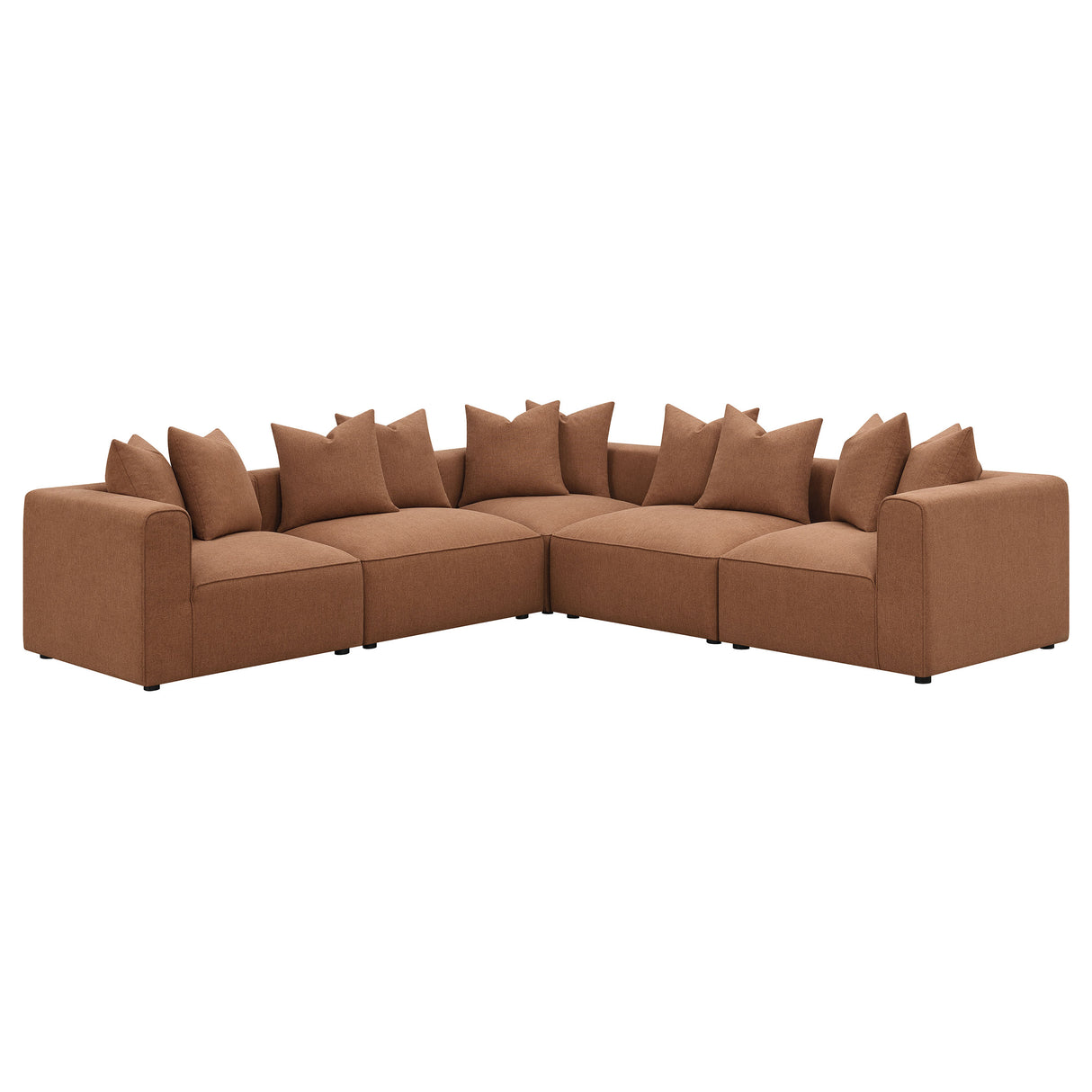 Jennifer Upholstered Corner Chair in Terracotta
